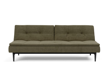 Dublexo Styletto Black Wood sovesofa i 316 Cordufine Pine Green, set forfra