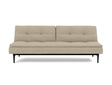 Dublexo Styletto Black Wood sovesofa i 356 Taura Sand, set forfra