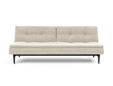 Dublexo Styletto Black Wood sovesofa i 357 Taura Off White, set forfra