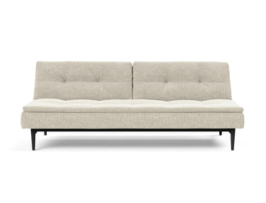 Dublexo Styletto Black Wood sovesofa i 357 Taura Off White, set forfra