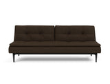 Dublexo Styletto Black Wood sovesofa i 358 Taura Chocco, set forfra