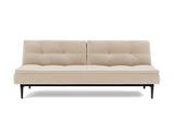 Dublexo Styletto Black Wood sovesofa i 410 Esina Almond, set forfra