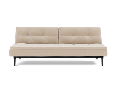 Dublexo Styletto Black Wood sovesofa i 410 Esina Almond, set forfra
