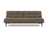 Dublexo Styletto Black Wood sovesofa i 411 Esina Cedar Brown, set forfra