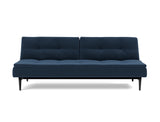 Dublexo Styletto Black Wood sovesofa i 414 Esina Indigo Blue, set forfra