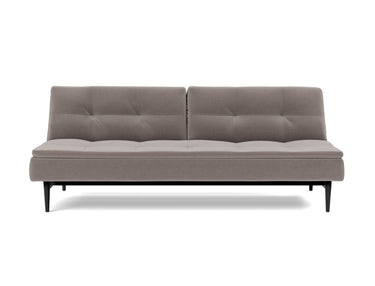 Dublexo Styletto Black Wood sovesofa i 418 Esina Truffle, set forfra
