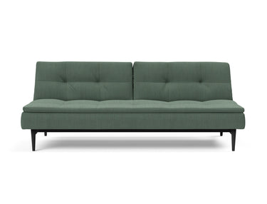 Dublexo Styletto Black Wood sovesofa i 518 Elegance Green, set forfra