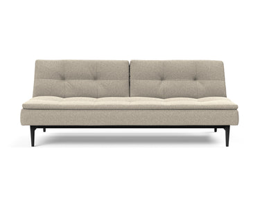 Dublexo Styletto Black Wood sovesofa i 539 Bouclé Beige, set forfra