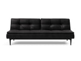 Dublexo Styletto Black Wood sovesofa i 550 Faunal Black, set forfra