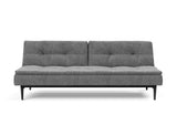 Dublexo Styletto Black Wood sovesofa i 563 Twist Charcoal, set forfra