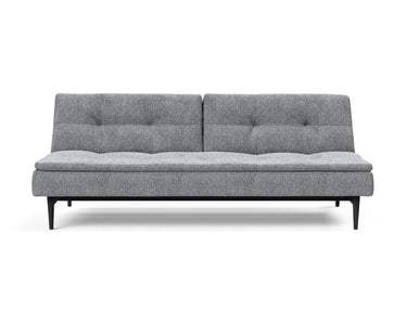 Dublexo Styletto Black Wood sovesofa i 565 Twist Granite, set forfra