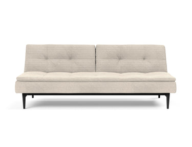 Dublexo Styletto Black Wood sovesofa i 594 Corduroy Ivory, set forfra