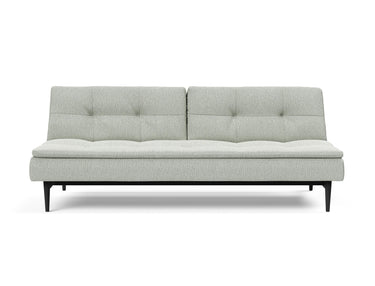 Dublexo Styletto Black Wood sovesofa i 888 Mozart Slate Brown, set forfra
