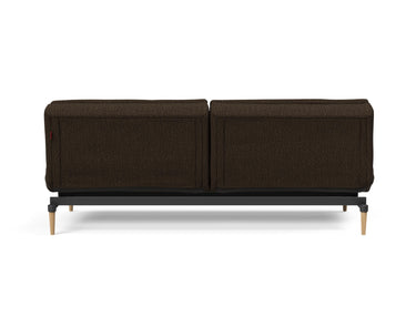 Dublexo Styletto Light Wood sovesofa i 358 Taura Chocco, set bagfra