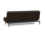 Dublexo Styletto Black Wood sovesofa i 358 Taura Chocco, set skråt bagfra