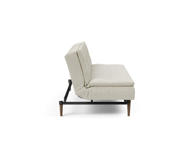 Dublexo Styletto Dark Wood sovesofa i 527 Mixed Dance Natural, set fra siden