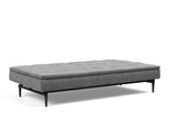 Dublexo Styletto Black Wood sovesofa i 563 Twist Charcoal, slået ud til seng