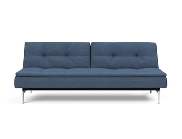 Dublexo Chrome sovesofa i 302 Weda Blue, set forfra