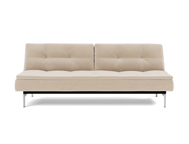 Dublexo Chrome sovesofa i 410 Esina Almond, set forfra