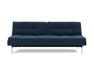 Dublexo Chrome sovesofa i 414 Esina Indigo Blue, set forfra