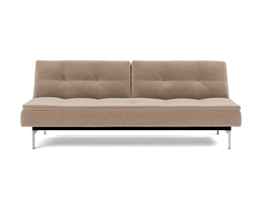 Dublexo Chrome sovesofa i 417 Esina Mocha, set forfra