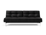 Dublexo Chrome sovesofa i 550 Faunal Black, set forfra
