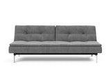 Dublexo Chrome sovesofa i 563 Twist Charcoal, set forfra