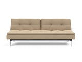 Dublexo Chrome sovesofa i 587 Phobos Mocha, set forfra