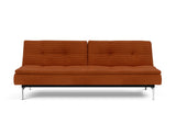 Dublexo Chrome sovesofa i 595 Corduroy Burnt Orange, set forfra