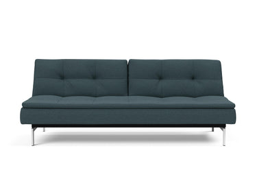 Dublexo Chrome sovesofa i 851 Mahoga Dark Blue, set forfra