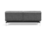 Dublexo Chrome sovesofa i 563 Twist Charcoal, set bagfra