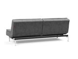 Dublexo Chrome sovesofa i 563 Twist Charcoal, set skråt bagfra