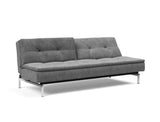 Dublexo Chrome sovesofa i 563 Twist Charcoal, med den ene ryghalvdel lænet tilbage
