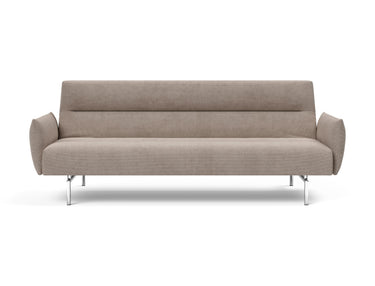 Jillis sovesofa med armlæn i 318 Cordufine Beige, set forfra
