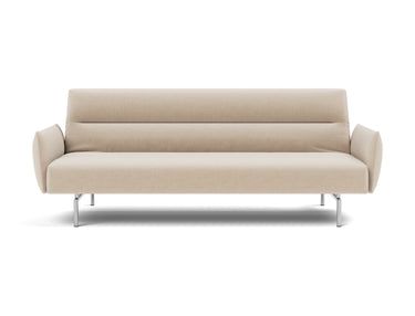 Jillis sovesofa med armlæn i 410 Esina Almond, set forfra