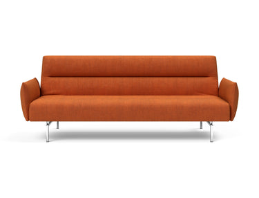 Jillis sovesofa med armlæn i 412 Esina Rust Orange, set forfra