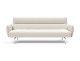 Jillis sovesofa med armlæn i 531 Bouclé Off White, set forfra