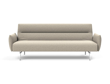 Jillis sovesofa med armlæn i 539 Bouclé Beige, set forfra