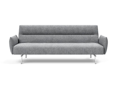 Jillis sovesofa med armlæn i 565 Twist Granite, set forfra