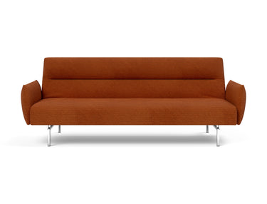 Jillis sovesofa med armlæn i 595 Corduroy Burnt Orange, set forfra