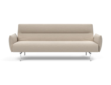 Jillis sovesofa med armlæn i 612 Blida Sand Grey, set forfra