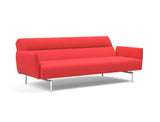 Jillis sovesofa med armlæn i 511 Elegance Red, med ryglænet lænet halvt tilbage