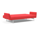 Jillis sovesofa med armlæn i 511 Elegance Red, slået ud til seng