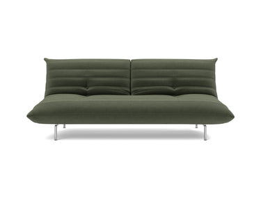 Mikunjo sovesofa i 413 Esina Olive Green, set forfra