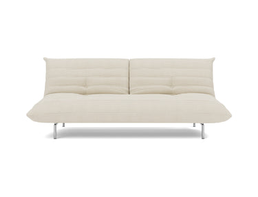 Mikunjo sovesofa i 594 Corduroy Ivory, set forfra