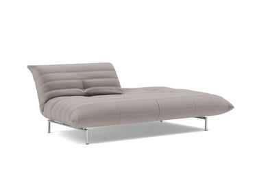 Mikunjo sovesofa i 418 Esina Truffle, med den ene halvdel slået ned
