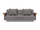 Long Horn D.E.L. sovesofa med armlæn i 282 Avella Warm Grey, set forfra