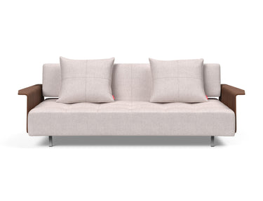 Long Horn D.E.L. sovesofa med armlæn i 300 Weda Sand, set forfra