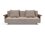 Long Horn D.E.L. sovesofa med armlæn i 318 Cordufine Beige, set forfra
