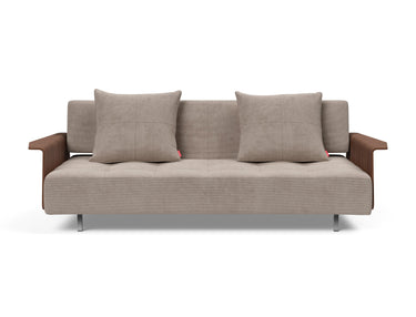 Long Horn D.E.L. sovesofa med armlæn i 318 Cordufine Beige, set forfra
